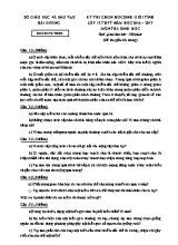 Đề thi chọn học sinh giỏi Sinh học lớp 12 - Năm học 2016-2017 - Sở GD & ĐT Hải Dương